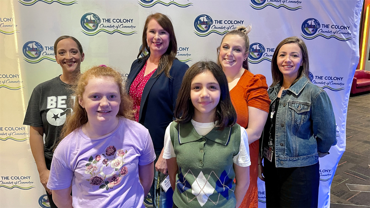 Camey Elementary students and a teacher recognized by The Colony Chamber of Commerce. October 2023 